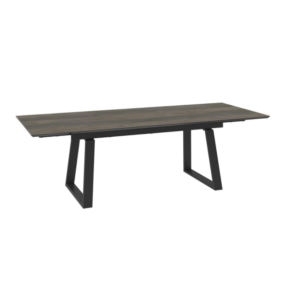 Стол MILANA-180, раздвижной 180(45+45)x98, OAK VINTAGE PREMIUM CER/ЧЕРНЫЙ MILANA 180